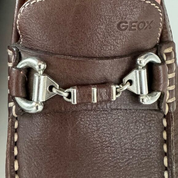 Geox Respira Brown Leather Slip on Shoes Loafer Horsebit Comfort EU 43.5 US 10 main image 10